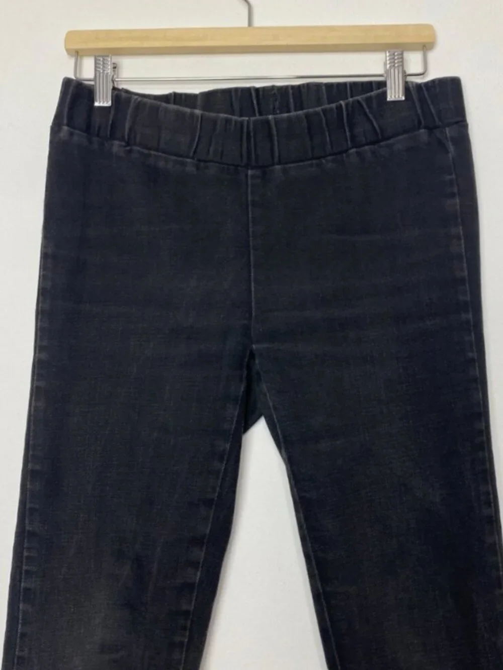 Soft Surroundings Black Denim Elastic Waist Pull-On Skinny Jeans Small Petite